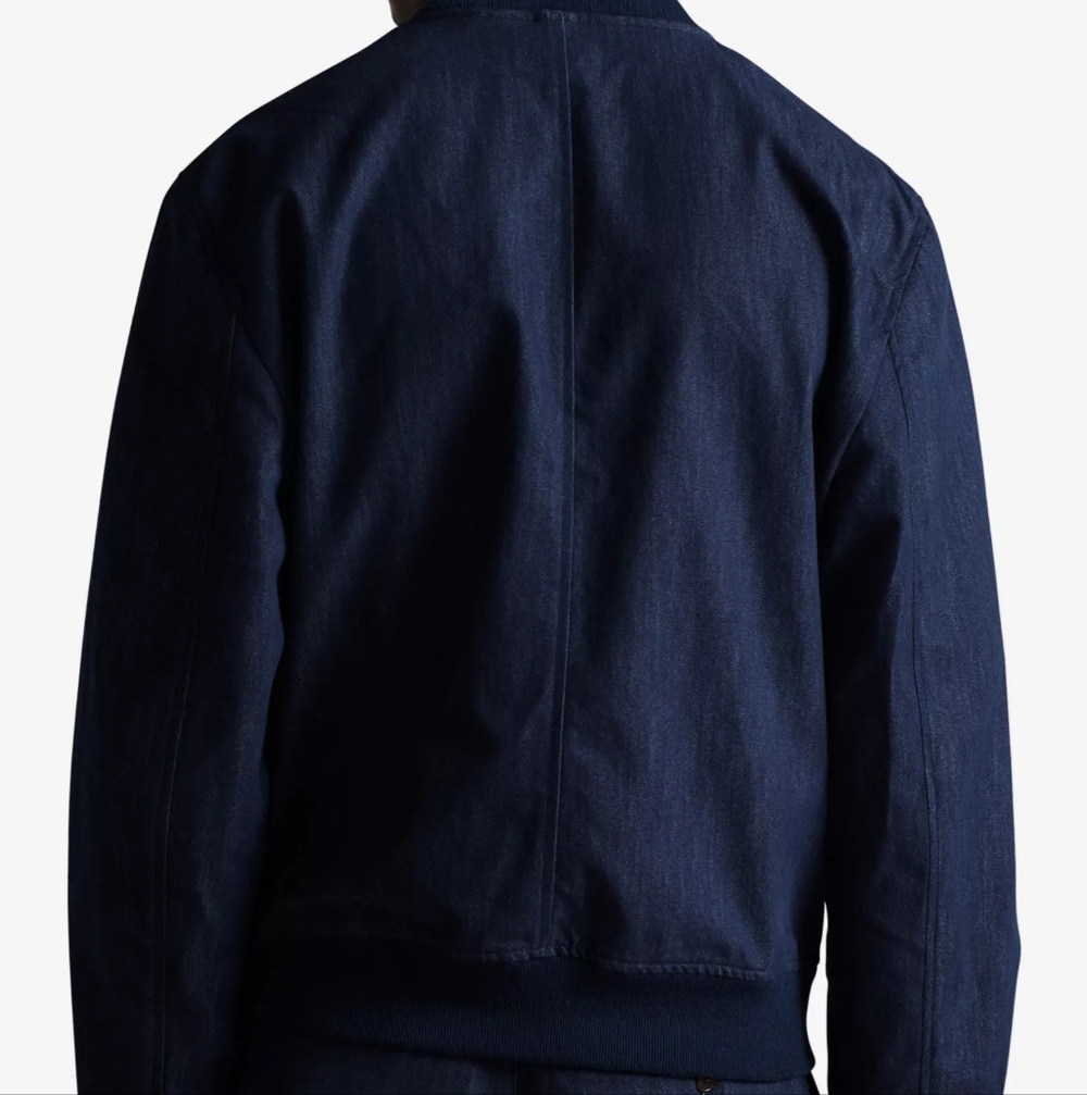 Ted Baker Conham Denim Blue Bomber Jacket - Size 7 (Large) - Retail Value $395 - Picture 2 of 10